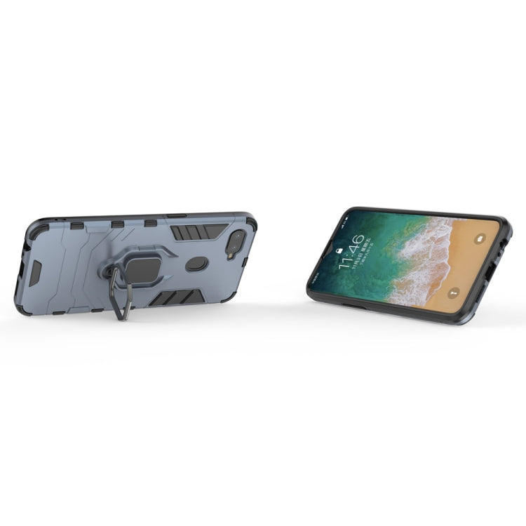 PC + TPU Shockproof Protective Case for OPPO F9, with Magnetic Ring Holder