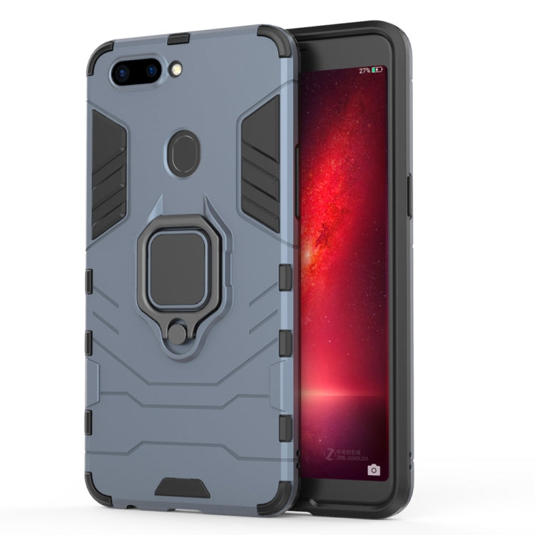 PC + TPU Shockproof Protective Case for OPPO R11s, with Magnetic Ring Holder (Grey)