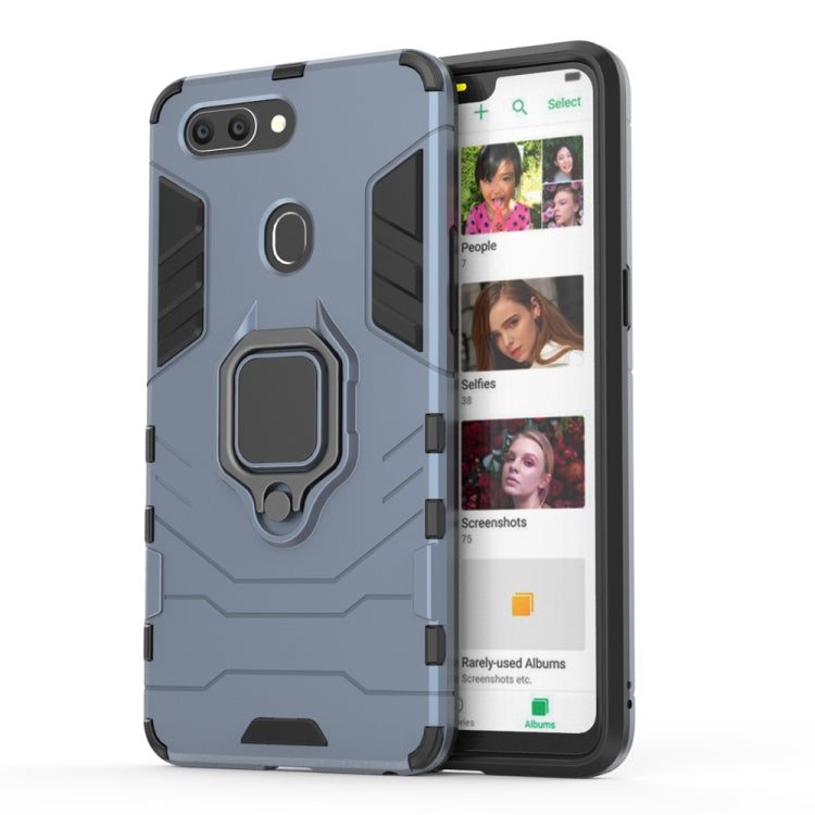 PC + TPU Shockproof Protective Case for OPPO R15, with Magnetic Ring Holder