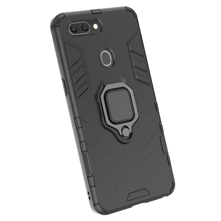 PC + TPU Shockproof Protective Case for OPPO R15, with Magnetic Ring Holder