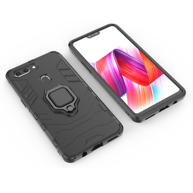 PC + TPU Shockproof Protective Case for OPPO R15 Pro, with Magnetic Ring Holder