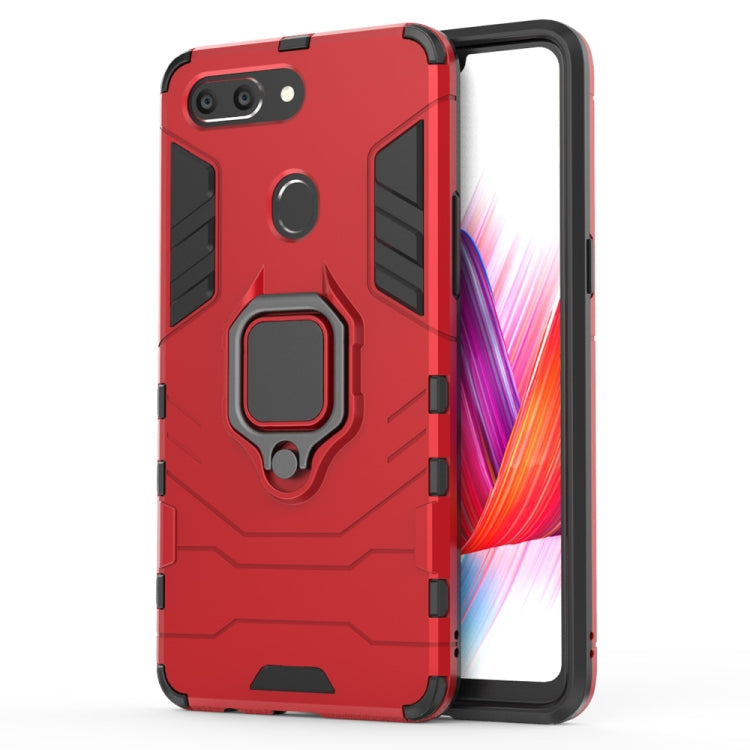 PC + TPU Shockproof Protective Case for OPPO R15 Pro, with Magnetic Ring Holder