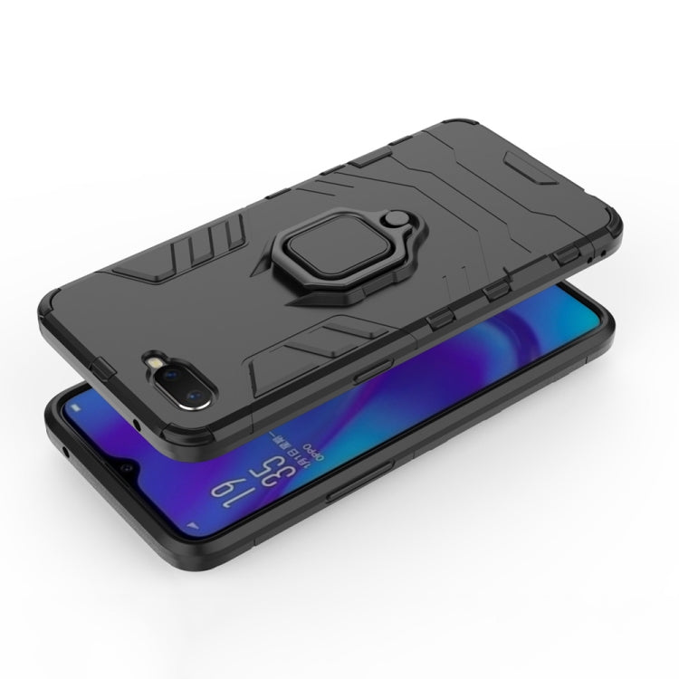 PC + TPU Shockproof Protective Case for OPPO K1, with Magnetic Ring Holder
