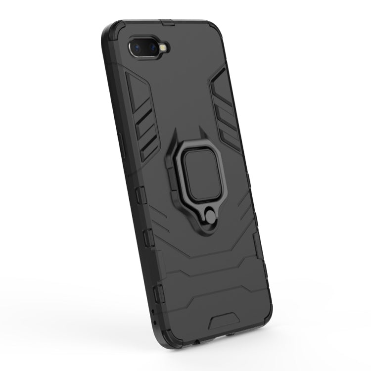 PC + TPU Shockproof Protective Case for OPPO K1, with Magnetic Ring Holder