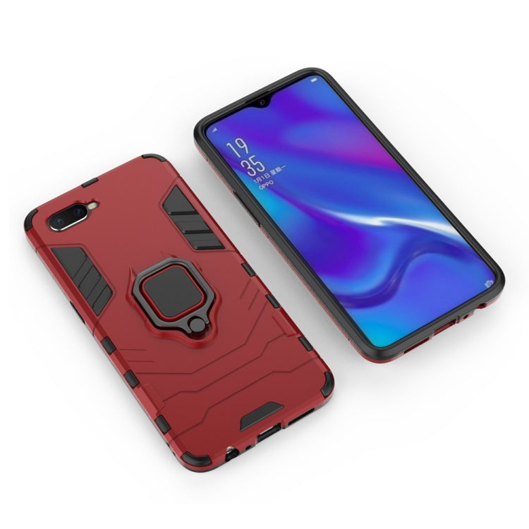 PC + TPU Shockproof Protective Case for OPPO K1, with Magnetic Ring Holder