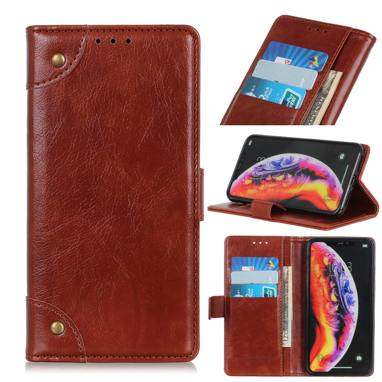 Copper Buckle Nappa Texture Horizontal Flip Leather Case for Galaxy A10, with Holder & Card Slots & Wallet