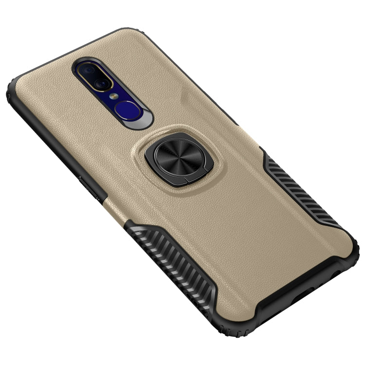 Shockproof Car Magnetic Case with 360 Degree Gold Armor Ring for OPPO F11
