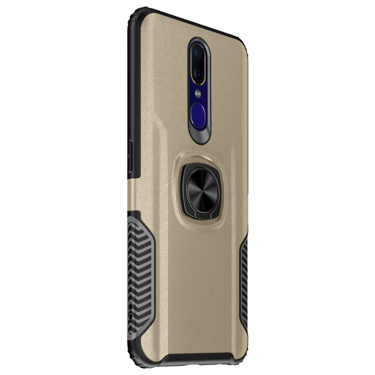 Shockproof Car Magnetic Case with 360 Degree Gold Armor Ring for OPPO F11
