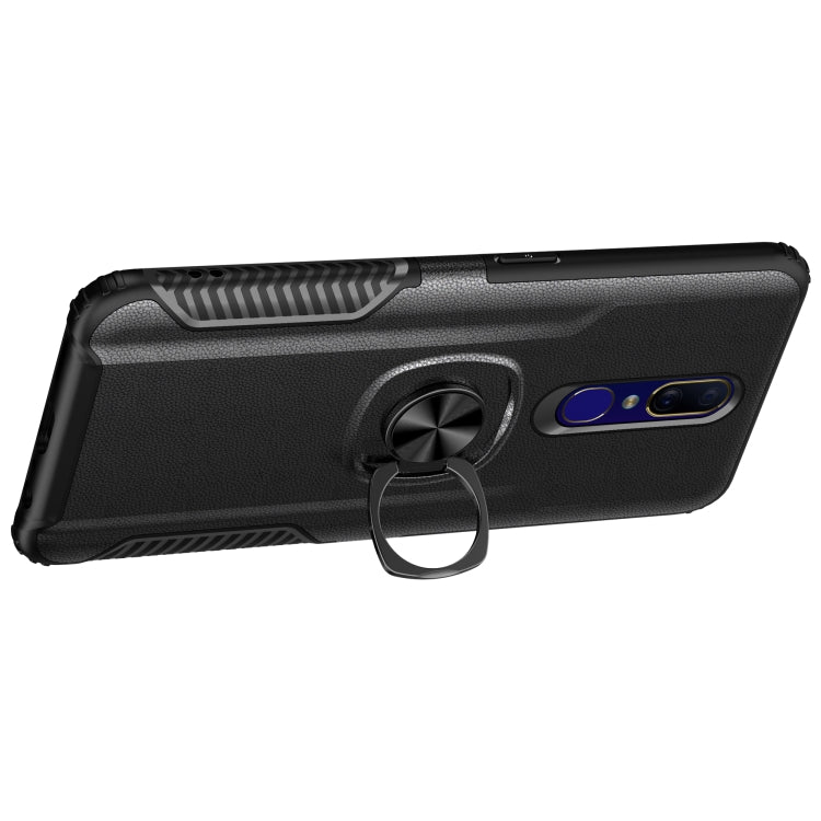 Shockproof Car Magnetic Case with 360 Degree Gold Armor Ring for OPPO F11