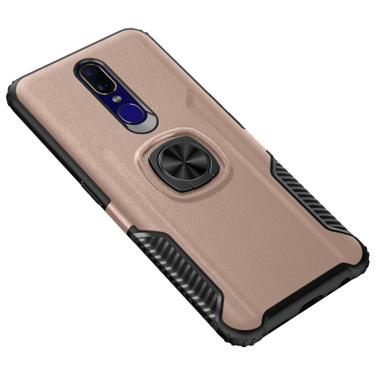 Shockproof Car Magnetic Case with 360 Degree Gold Armor Ring for OPPO F11