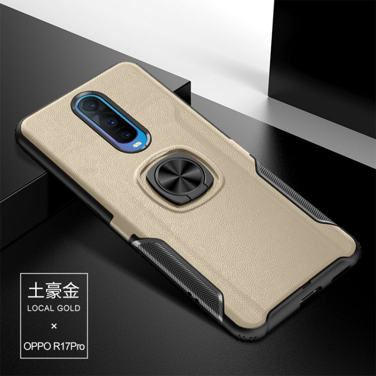 Shockproof Car Magnetic Case with 360 Degree Gold Armor Ring for OPPO RX17 Pro