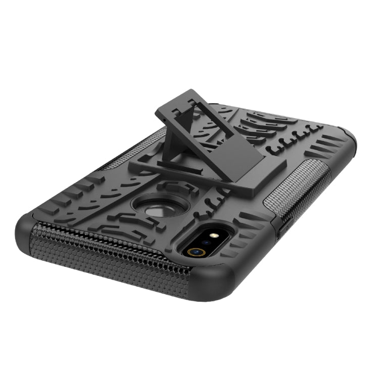 Tire Texture TPU+PC Shockproof Case for OPPO Realme 3, with Holder