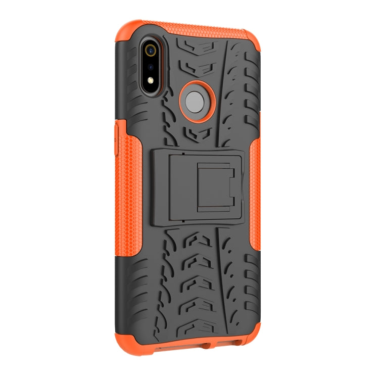 Tire Texture TPU+PC Shockproof Case for OPPO Realme 3, with Holder
