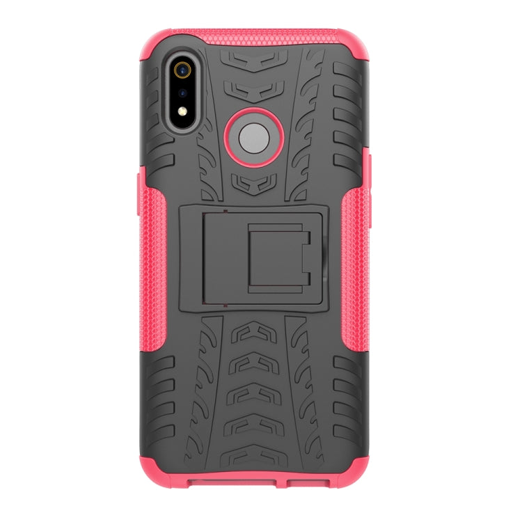 Tire Texture TPU+PC Shockproof Case for OPPO Realme 3, with Holder