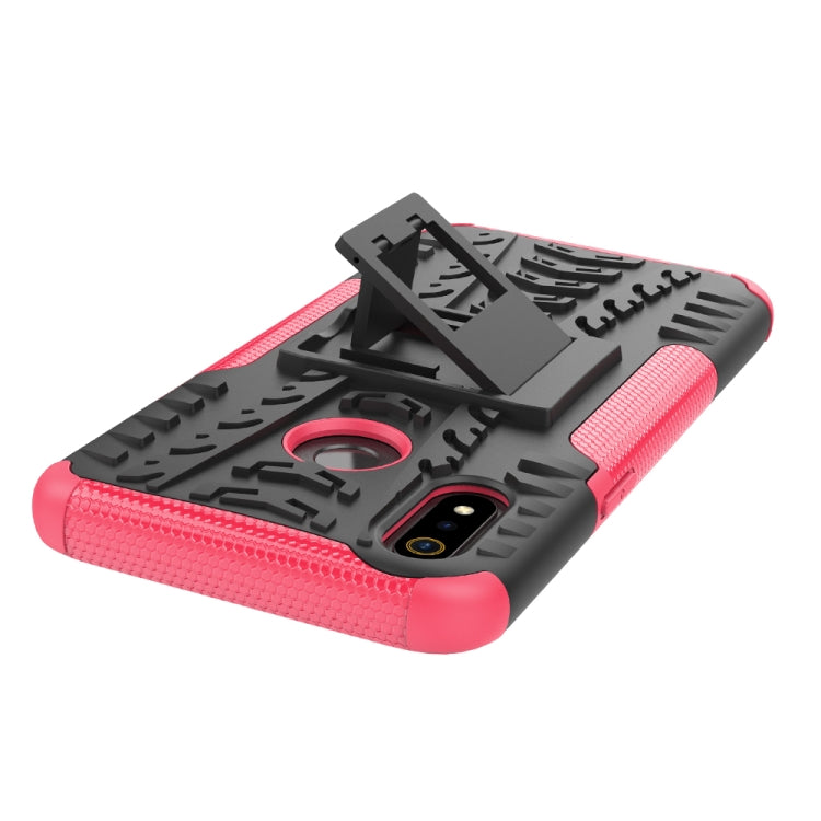 Tire Texture TPU+PC Shockproof Case for OPPO Realme 3, with Holder