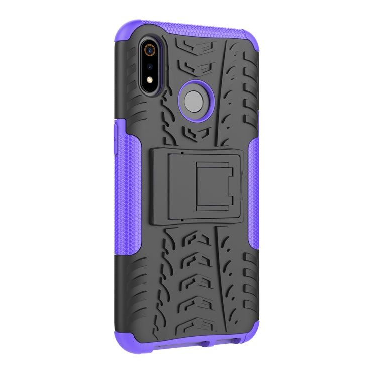 Tire Texture TPU+PC Shockproof Case for OPPO Realme 3, with Holder
