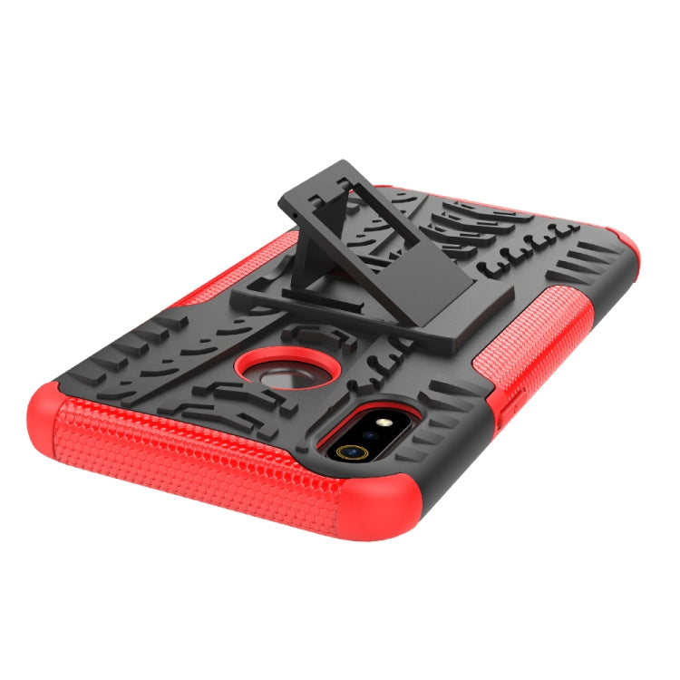 Tire Texture TPU+PC Shockproof Case for OPPO Realme 3, with Holder
