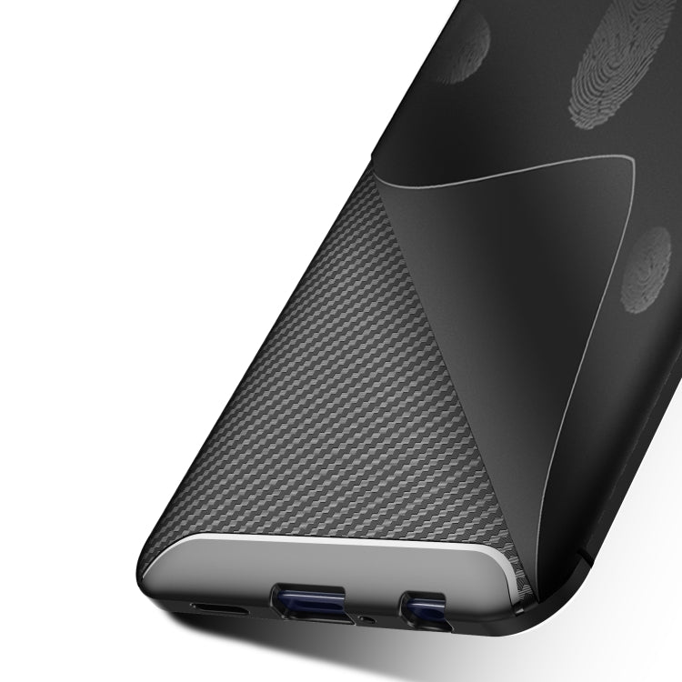 Carbon Fiber Texture Shockproof TPU Case for OPPO Reno (Brown)