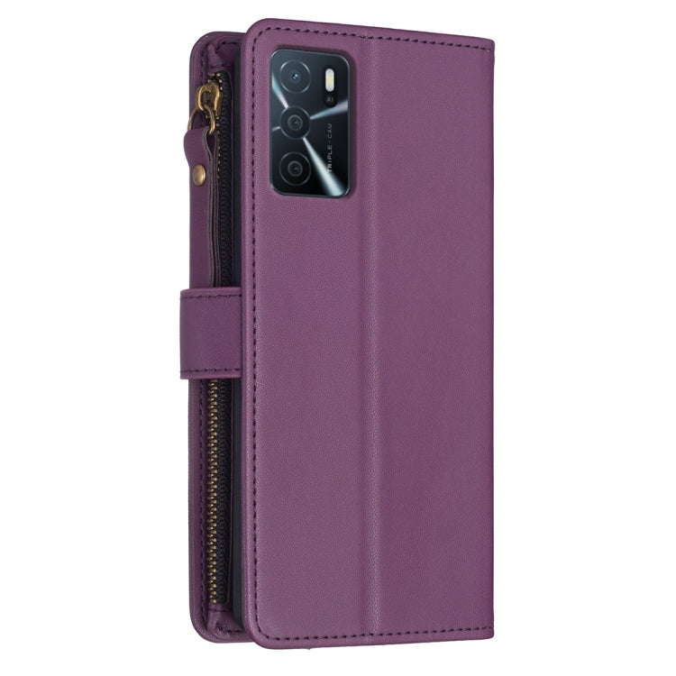 9 Card Slots Zipper Wallet Leather Flip Phone Case For OPPO A16 / A16s / A54s / A55 5G / A54 4G