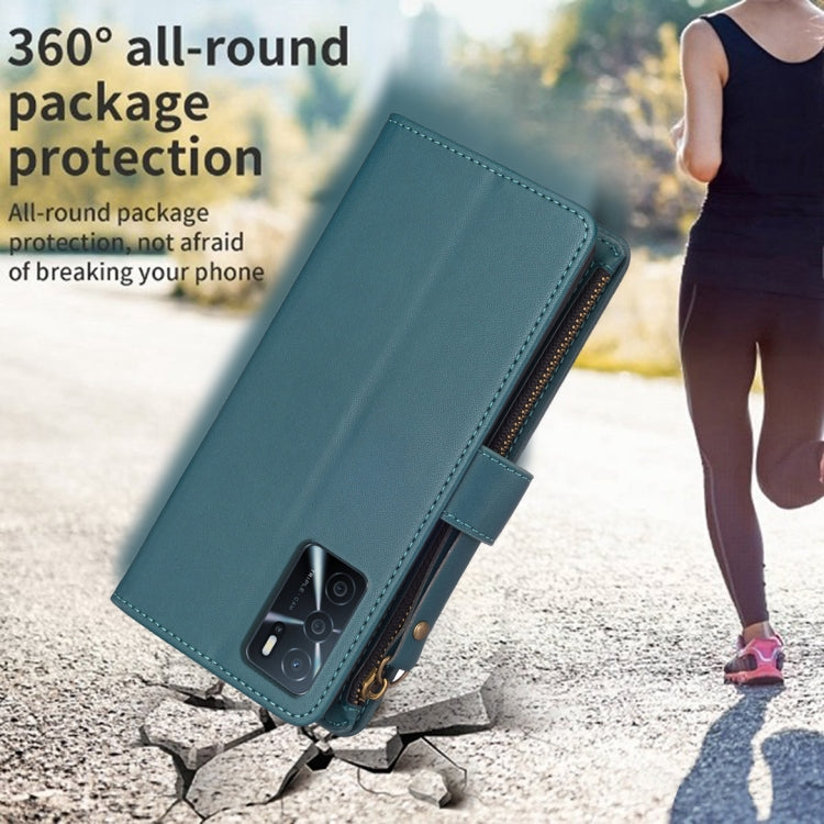 9 Card Slots Zipper Wallet Leather Flip Phone Case For OPPO A16 / A16s / A54s / A55 5G / A54 4G