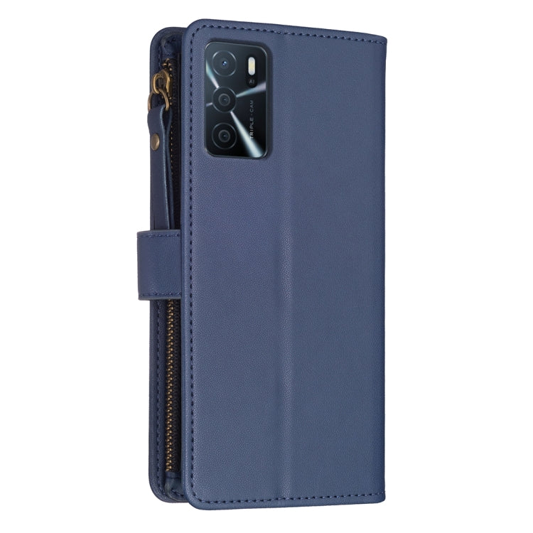 9 Card Slots Zipper Wallet Leather Flip Phone Case For OPPO A16 / A16s / A54s / A55 5G / A54 4G