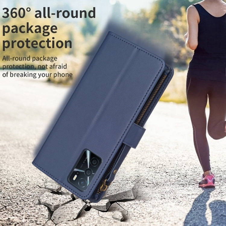 9 Card Slots Zipper Wallet Leather Flip Phone Case For OPPO A16 / A16s / A54s / A55 5G / A54 4G