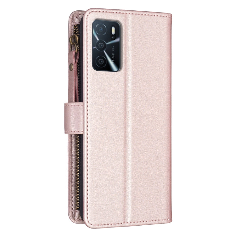 9 Card Slots Zipper Wallet Leather Flip Phone Case For OPPO A16 / A16s / A54s / A55 5G / A54 4G