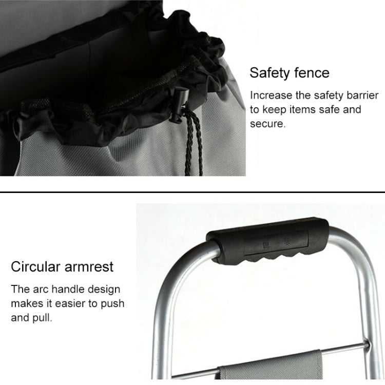 Portable Foldable Iron Cloth Bag Luggage Truck Hand Cart Shopping Small Trolley Case