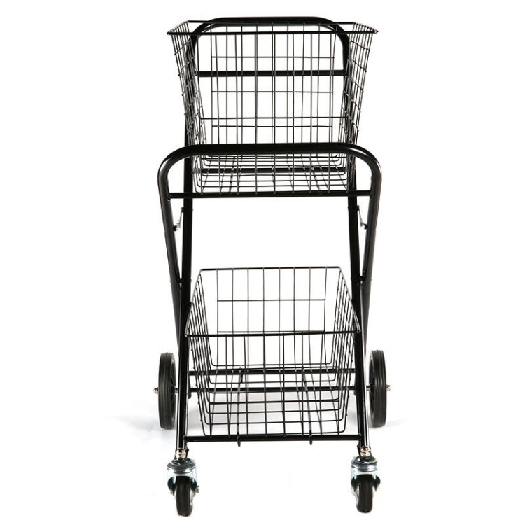Portable Foldable Luggage Truck Hand Cart Double Basket Shopping Supermarket Trolley Case