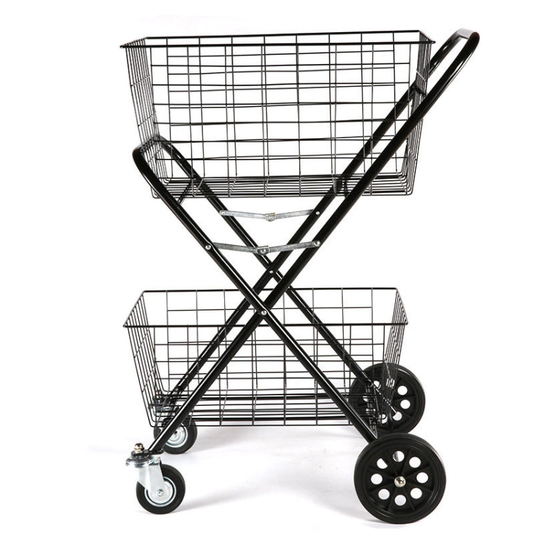Portable Foldable Luggage Truck Hand Cart Double Basket Shopping Supermarket Trolley Case