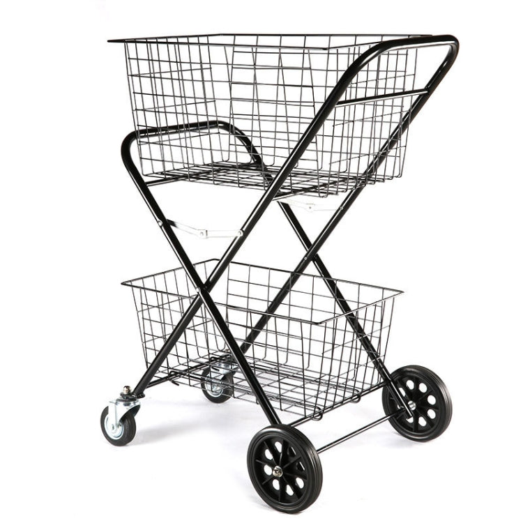 Portable Foldable Luggage Truck Hand Cart Double Basket Shopping Supermarket Trolley Case