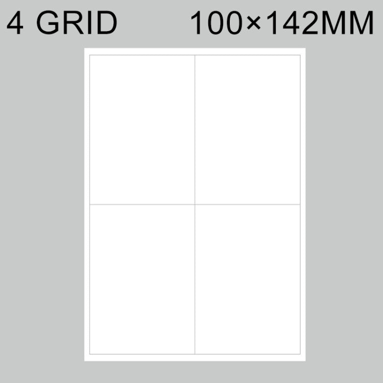 500 PCS 4 Grids Self-adhesive Printer Paper, Size: 100x142mm