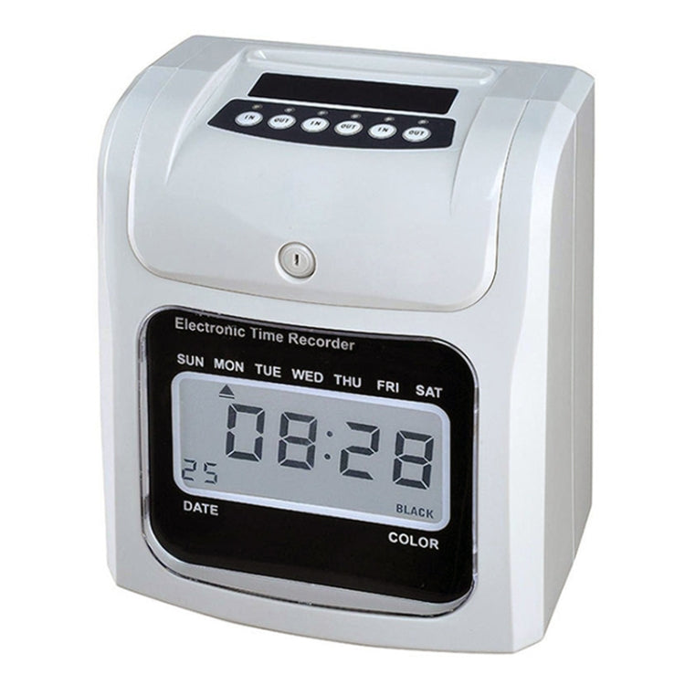 LCD Screen Electronic Time Clock Paper Card English Attendance Machine Punch Machine, Support Music Bell