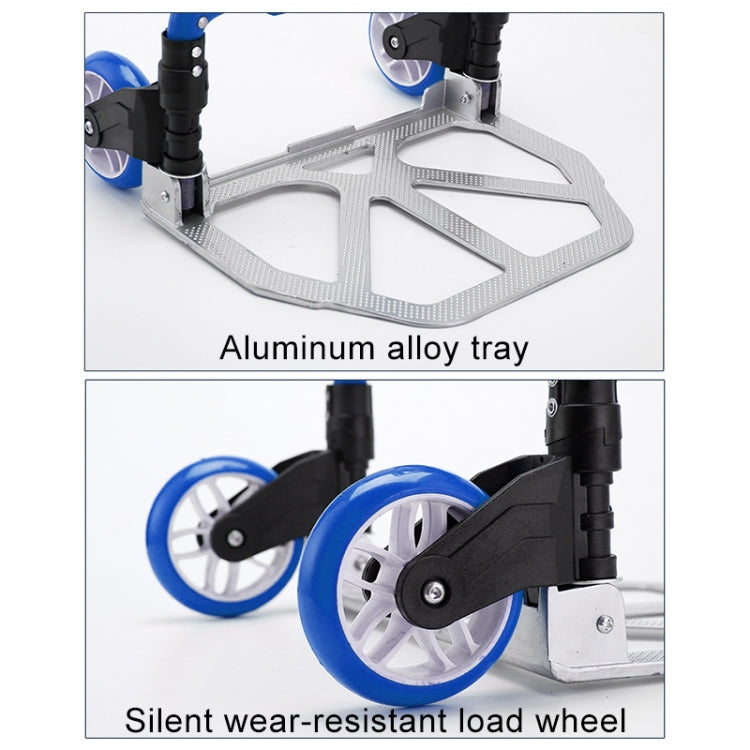 Two-Section Folding Portable Trolley Mini Luggage, Household Shopping Small Trolley Case, Load 75 kg(Blue)