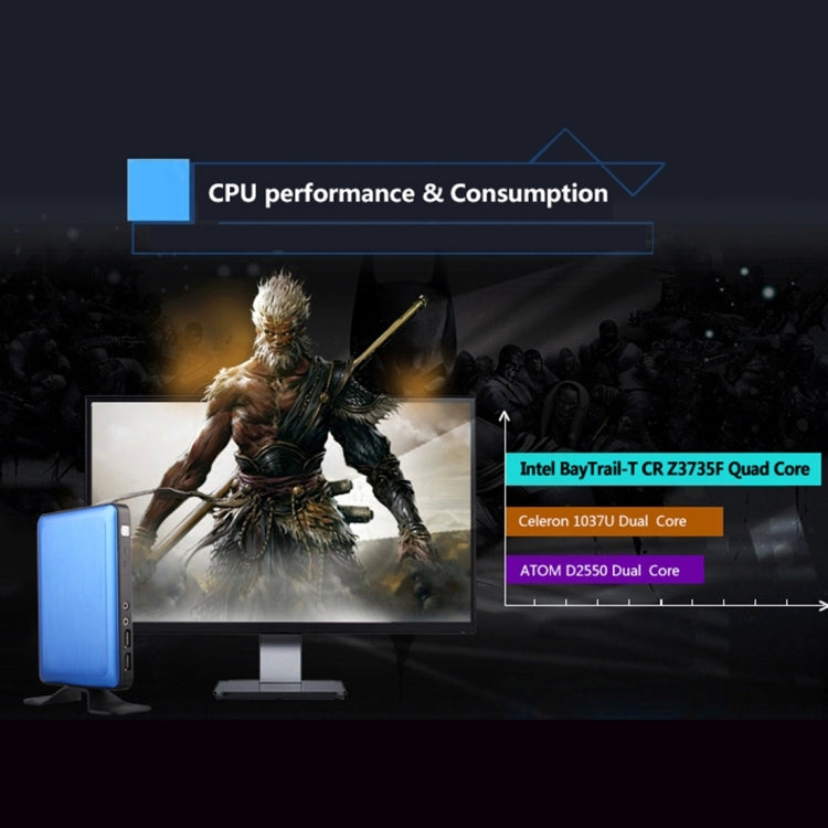 TK600 Mini PC, Intel Baytrail-T Quad Core Z3735F 1.33Ghz-1.83Ghz, RAM: 2GB, SSD: 32GB, Support Bluetooth, WiFi, Windows 8.1 & Windows 10 Professional Operating System