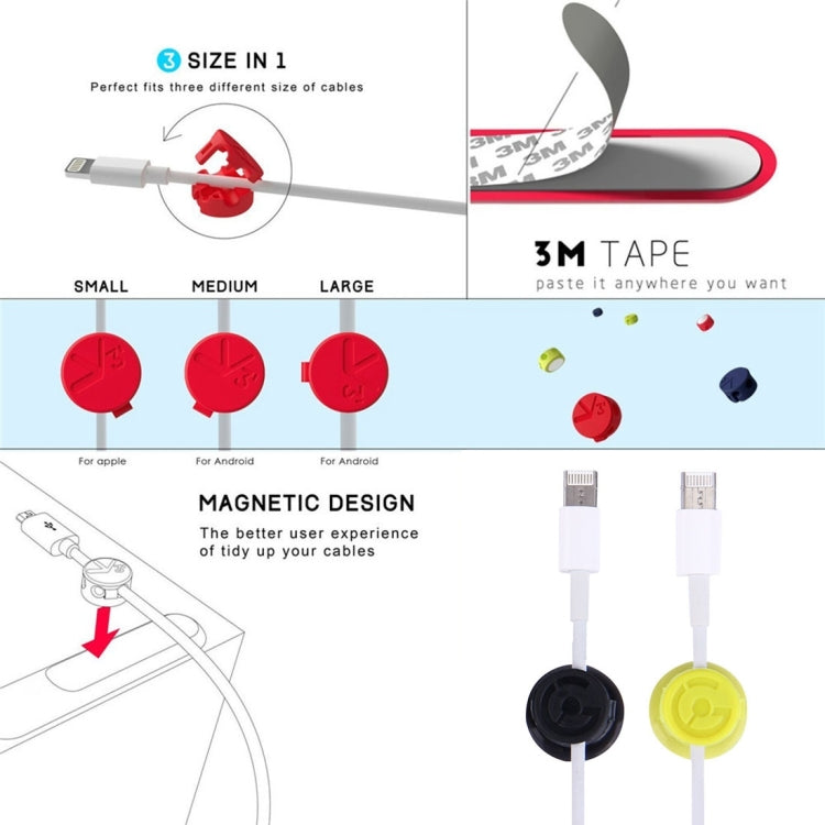 Magnetic USB Cable Clip Desk Tidy Organiser Wire Lead Holder with Adhesive Backed