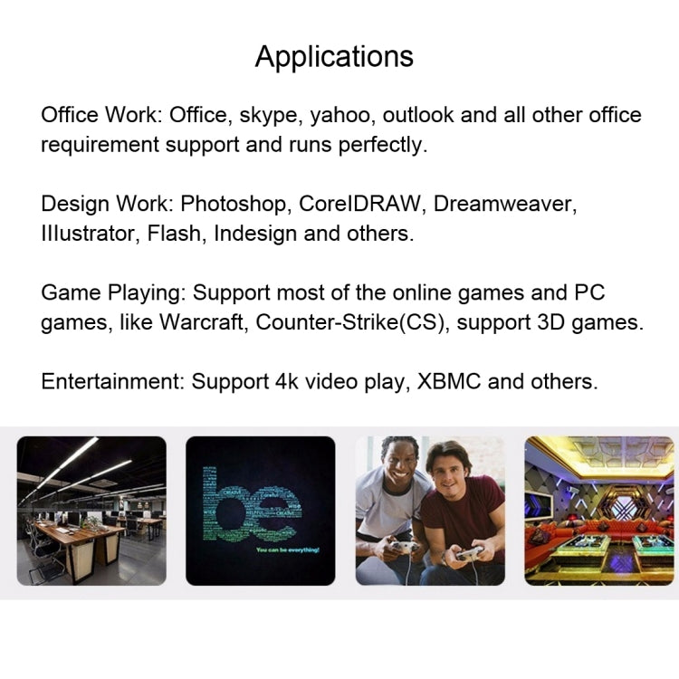 Vorke V1 Mini PC / TV Box Windows 10 Braswell Celeron J3160 Quad Core 1.6GHz, RAM: 4GB, ROM: 64GB, Support Bluetooth, WiFi, XBMC(Black)