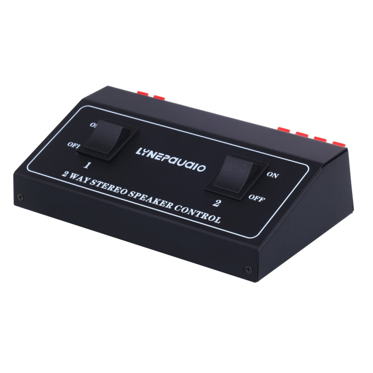 B811 Passive Speaker Switch 2 Channel Stereo Speaker Switch Distributor, 1 Input and 2 Output(Black)