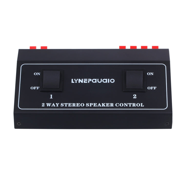 B811 Passive Speaker Switch 2 Channel Stereo Speaker Switch Distributor, 1 Input and 2 Output(Black)