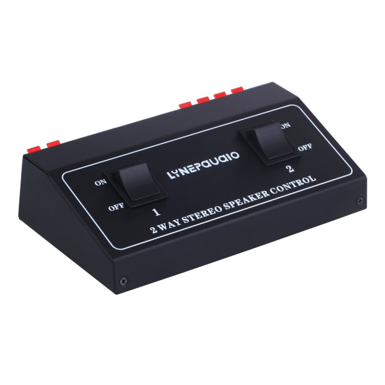 B811 Passive Speaker Switch 2 Channel Stereo Speaker Switch Distributor, 1 Input and 2 Output(Black)