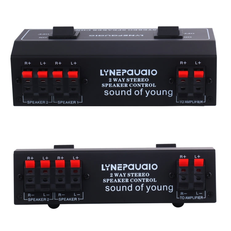 B811 Passive Speaker Switch 2 Channel Stereo Speaker Switch Distributor, 1 Input and 2 Output(Black)
