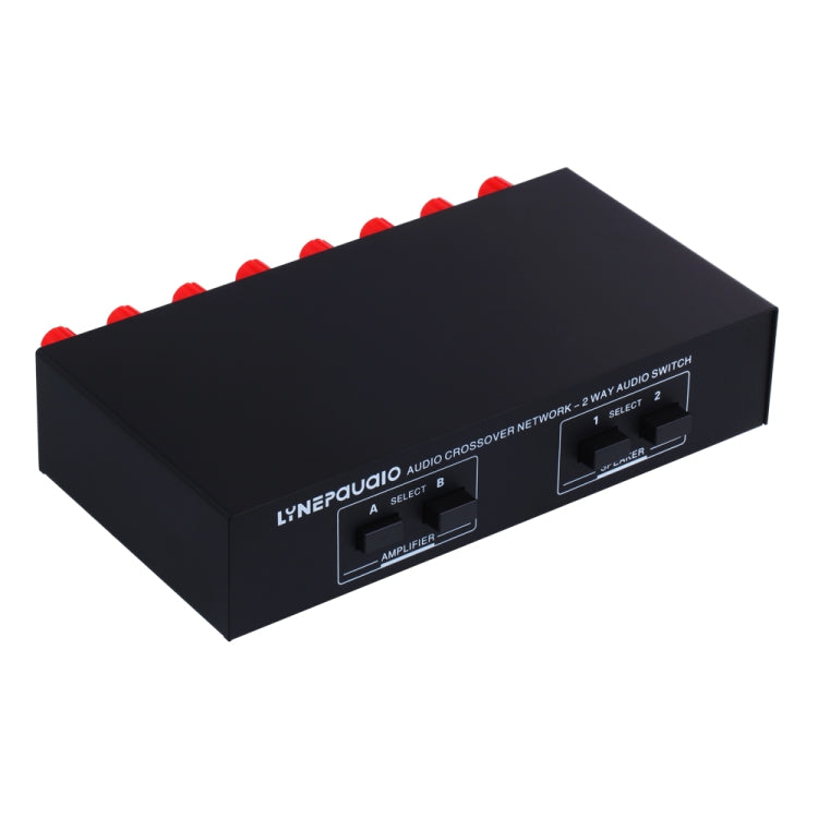 B822 Passive Speaker Switch 2 Channel Power Amplifier Audio Switch Loudspeaker,  2 Input and 2 Output(Black)