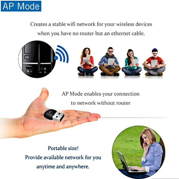 Wavlink WS-WN682A1 Mini 5GHz 433Mbps + 2.4GHz 150Mbps USB Dual Band Wifi Wireless Adapter Network Card