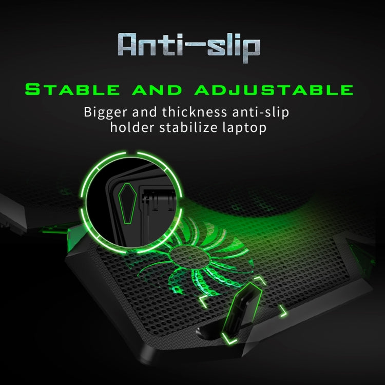 Ice Troll 2S COOLCOLD DC 5V Dual USB Five Fans Cooler Air-cooled Radiator Cooling Pad for 12-17 inch Gaming Laptop Notebook(Camouflage)