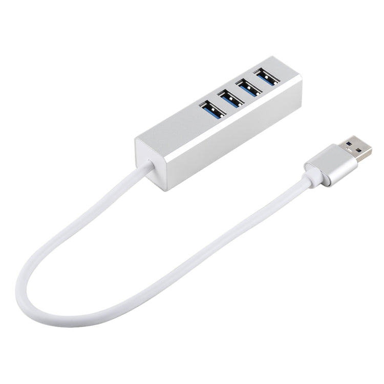 5Gbps Super Speed Self / Bus Power 4 Ports USB 3.0 HUB (Silver)