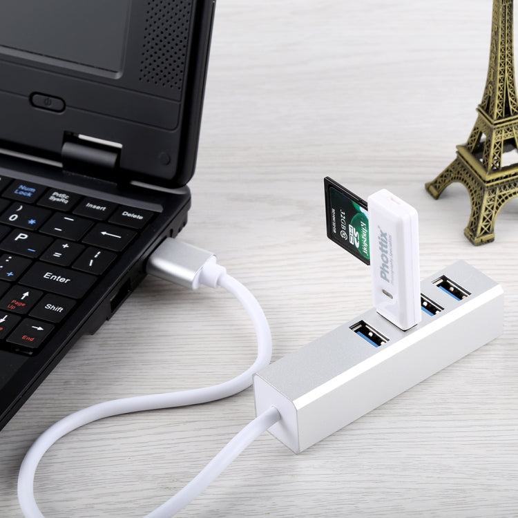 5Gbps Super Speed Self / Bus Power 4 Ports USB 3.0 HUB (Silver)
