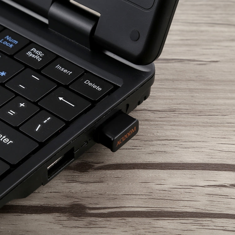 AC1200Mbps 2.4GHz & 5GHz Dual Band USB 2.0 WiFi Adapter External Network Card (Black)