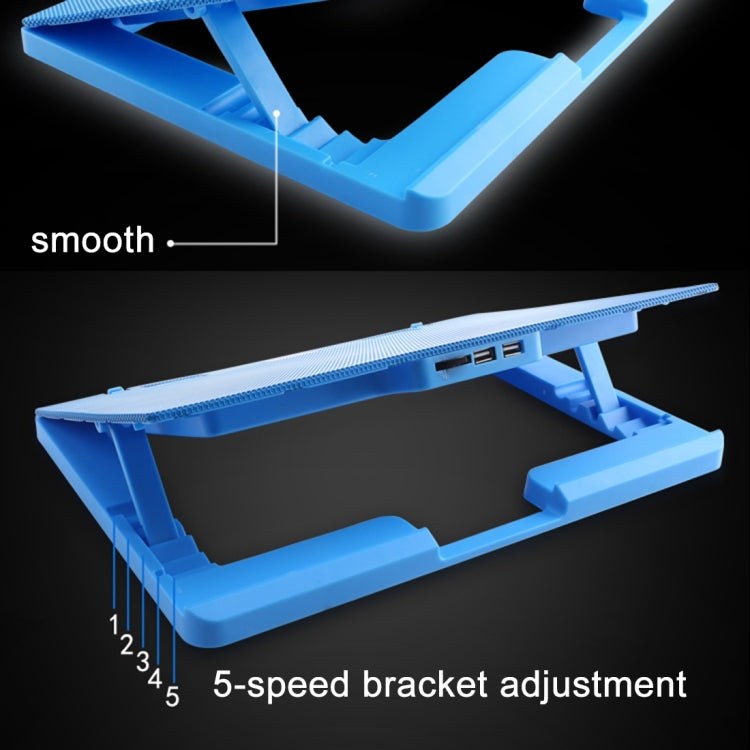 NUOXI H2 Four Fans Ultra Silent CPU Notebook Computer Cooling Base USB Cooler Pad with 2 x USB Ports(Black)