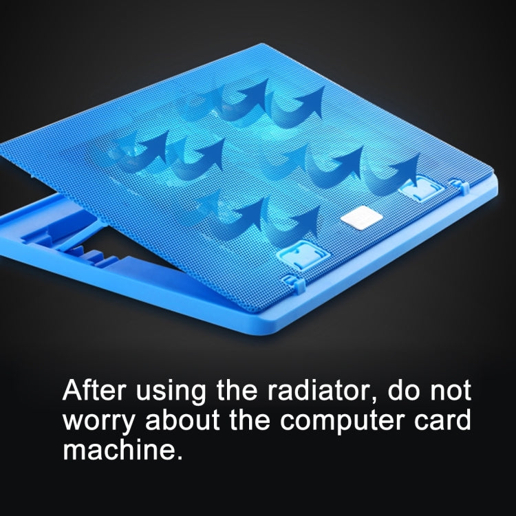 NUOXI H2 Four Fans Ultra Silent CPU Notebook Computer Cooling Base USB Cooler Pad with 2 x USB Ports(Black)