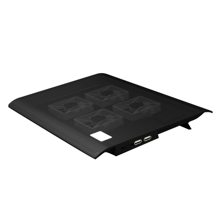 NUOXI L112A Four Fans Adjustable Speed Silent Notebook Computer Cooling Base USB Cooler Pad with 2 x USB Ports